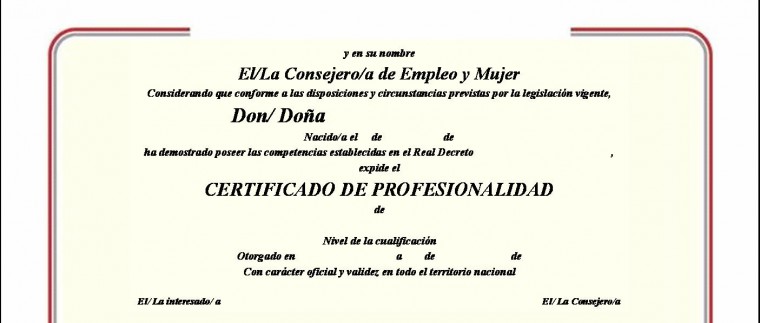 Certificado de Profesionalidad